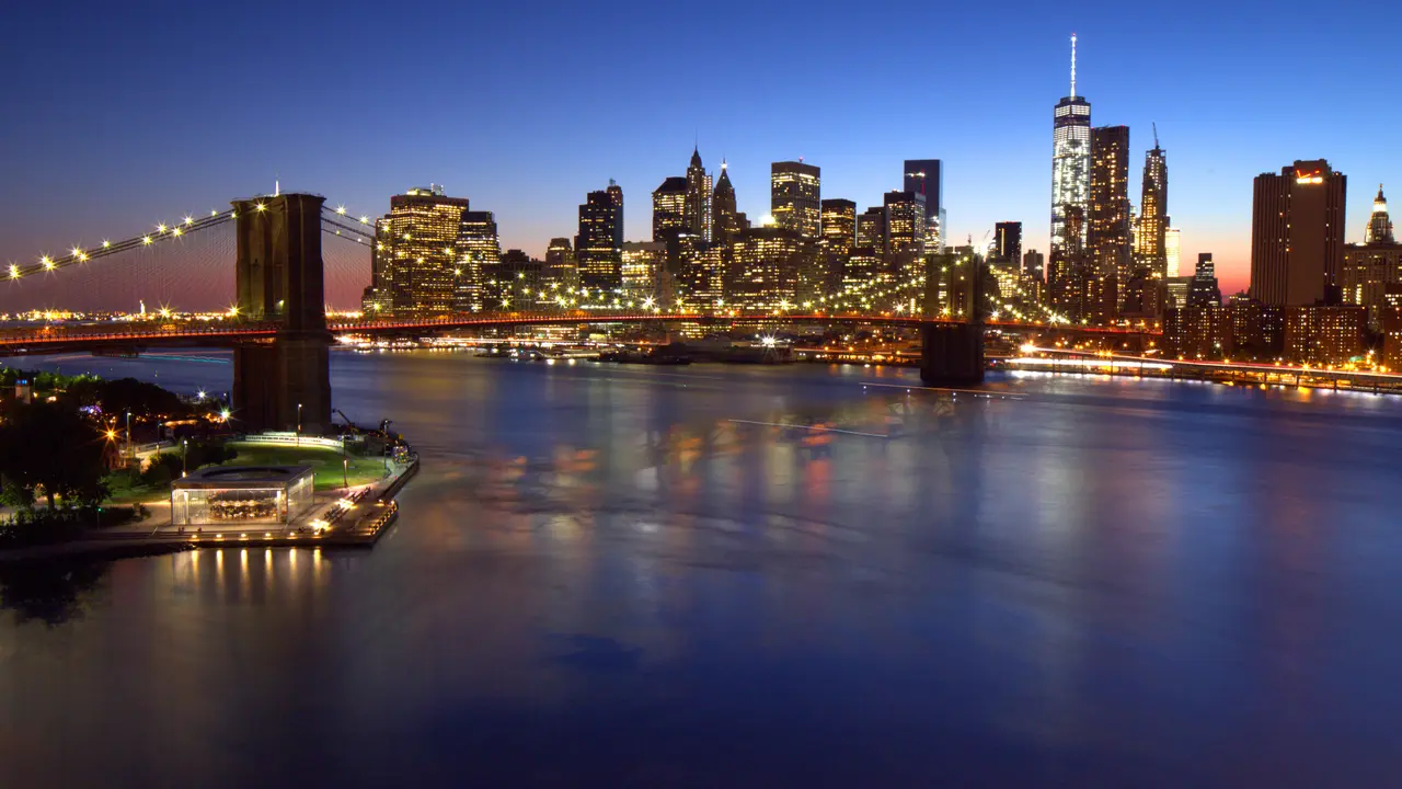 Décompte voyage pour New York avec skyline de nuit